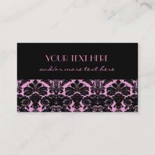 Roze en zwarte Damask Visitekaartje