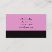 Roze en zwarte Damask Visitekaartje (Achterkant)