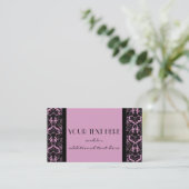 Roze en zwarte Damask Visitekaartje (Staand voorkant)