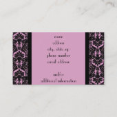 Roze en zwarte Damask Visitekaartje (Achterkant)