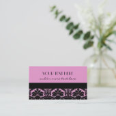 Roze en zwarte Damask Visitekaartje (Staand voorkant)