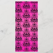 Roze en zwarte Damask w / Green Slim Dinner Menu (Achterkant)