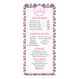  roze en zwarte Damaskerrackkaart Reclamekaart