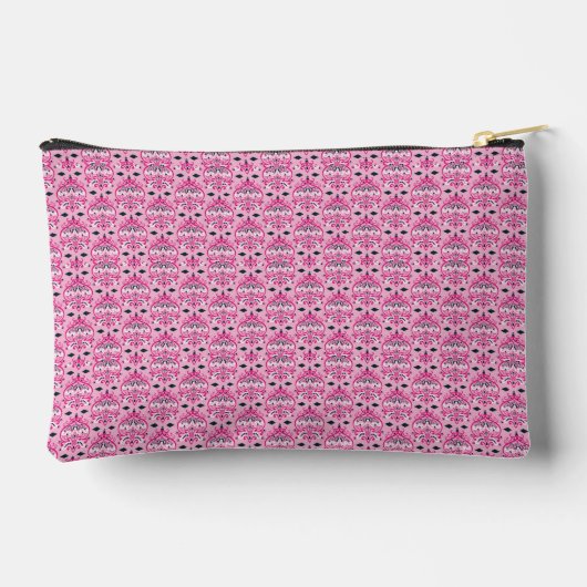 Roze en zwarte damast etui (Achterkant)
