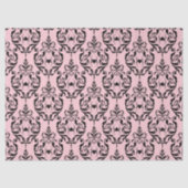 Roze en Zwarte Damast met Spinnen Tissuepapier (Voorkant)