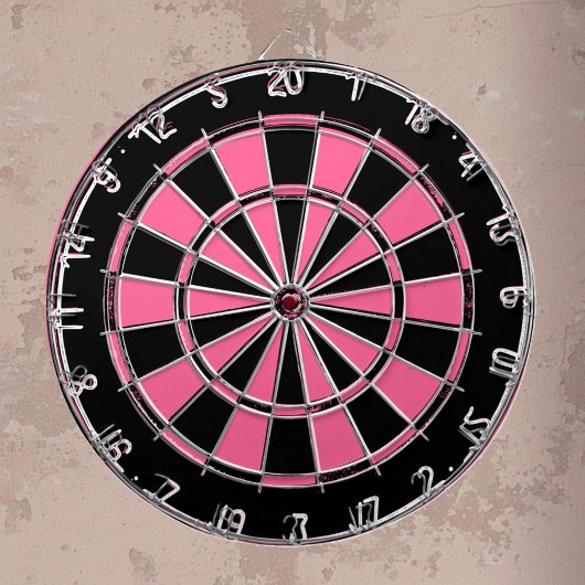 Roze en zwarte dames dartbord
