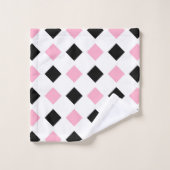 Roze en zwarte diamanten bad handdoek (Wasdoekje)