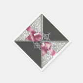 Roze en zwarte diamanten boog servet (Hoek)