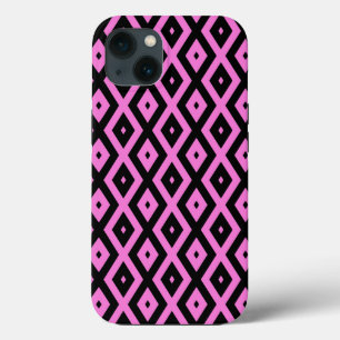 Roze en zwarte diamantpatroon Hoesje-Mate iPhone c Case-Mate iPhone Case
