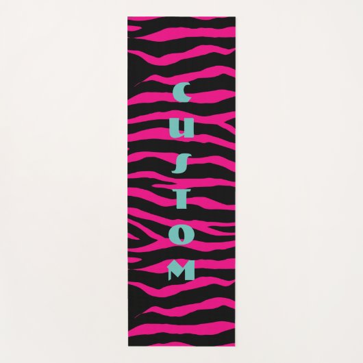 Roze en zwarte dierlijke afdrukken dik op maat yogamat (Voorkant)