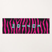 Roze en zwarte dierlijke afdrukken dik op maat yogamat (Voorkant (horizontaal))