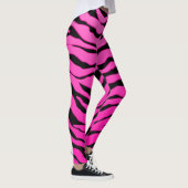 Roze en zwarte dierlijke tijgers strepen leggings (Rechts)