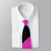 Roze en zwarte dikke strepen stropdas (Gebonden)