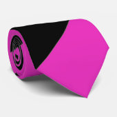 Roze en zwarte dikke strepen stropdas (Opgerold)