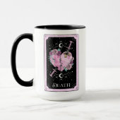 Roze en zwarte Dikte Tarotkaart Witchy Celestial Mok (Links)