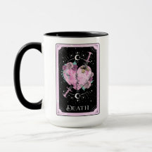 Roze en zwarte Dikte Tarotkaart Witchy Celestial