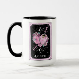 Roze en zwarte Dikte Tarotkaart Witchy Celestial Mok