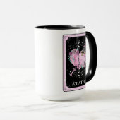Roze en zwarte Dikte Tarotkaart Witchy Celestial Mok (Voorkant rechts)