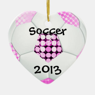 Roze en zwarte Disco-Voetbal Keramisch Ornament