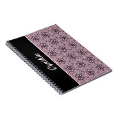 Roze en zwarte doos Mandala Grafisch ontwerp Notitieboek (Rechterzijde)