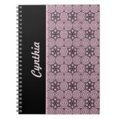 Roze en zwarte doos Mandala Grafisch ontwerp Notitieboek (Voorkant)