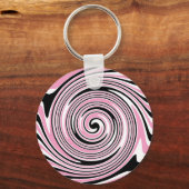 Roze en zwarte draaimolen sleutelhanger (Voorkant)