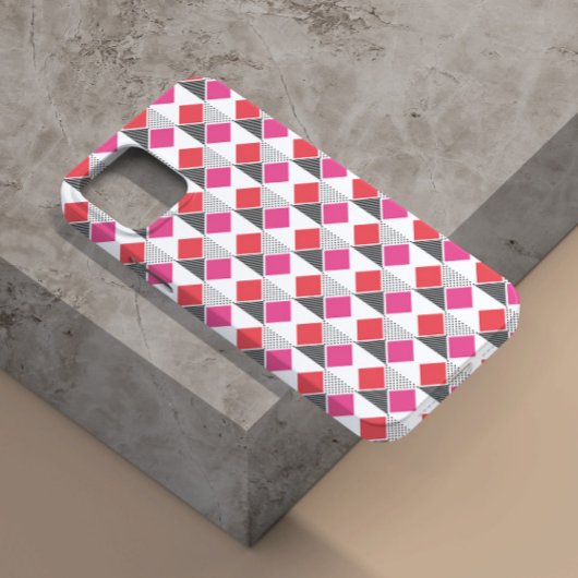 roze en zwarte driehoekspatroon esthetisch Case-Mate iPhone case
