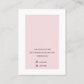 Roze en zwarte Earning Holder Visitekaartje (Achterkant)