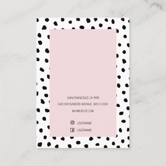 Roze en zwarte Earning Holder Visitekaartje (Achterkant)