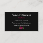 Roze en zwarte eend met Rozen Visitekaartje (Achterkant)