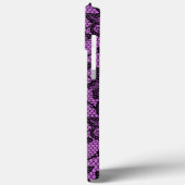 Roze en zwarte faux kant Case-Mate iPhone case (Achterkant / Links)