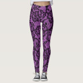 Roze en zwarte faux kant leggings (Voorkant)