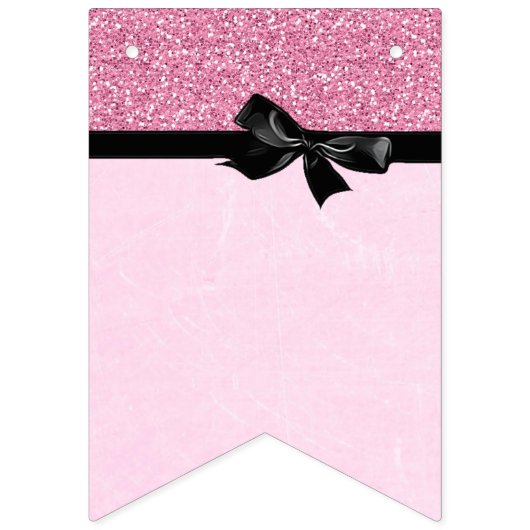 Roze en zwarte feestbanner vlaggetjes (Eerste vlag)