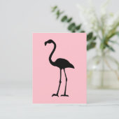Roze en zwarte Flamingo Briefkaart (Staand voorkant)