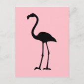 Roze en zwarte Flamingo Briefkaart (Voorkant)