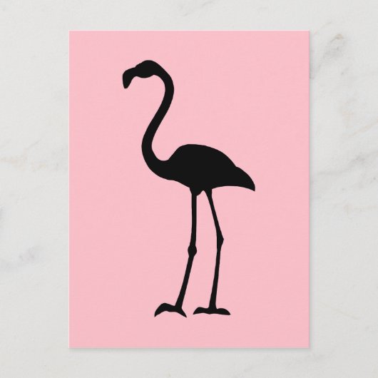 Roze en zwarte Flamingo Briefkaart (Voorkant)