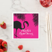 Roze en zwarte flamingo & Palm Birthday Party Cust Servetten (Insitu)