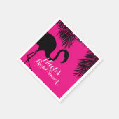 Roze en zwarte flamingo & Palm Birthday Party Cust Servetten (Hoek)