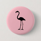 Roze en zwarte Flamingo Ronde Button 5,7 Cm (Voorkant)