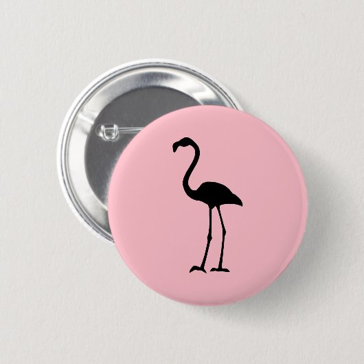 Roze en zwarte Flamingo Ronde Button 5,7 Cm (Voorkant /achterkant)