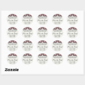 roze en zwarte  fleur chic damask ronde sticker (Vel)