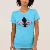 Roze en zwarte Fleur-de-Lis T-shirt (Voorkant)