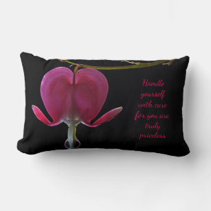 Roze en zwarte Floral aanmoediging Kussen