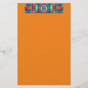 Roze en Zwarte Floral Briefpapier-Design 2 Briefpapier