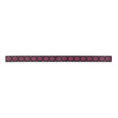 Roze en zwarte Floral Pattern Satijnen Lint (Voorkant)