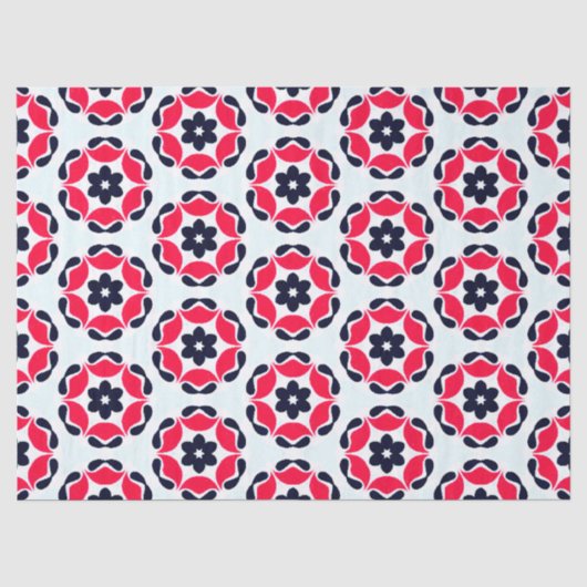 Roze en zwarte Floral Pattern Tissuepapier (Voorkant)