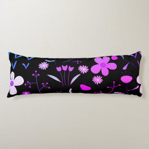 Roze en zwarte Floral Print Body Pillow Lichaamskussen