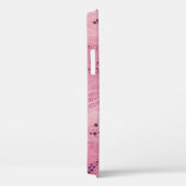 Roze en zwarte florale textiel Case-Mate iPhone case (Achterkant / Rechts)