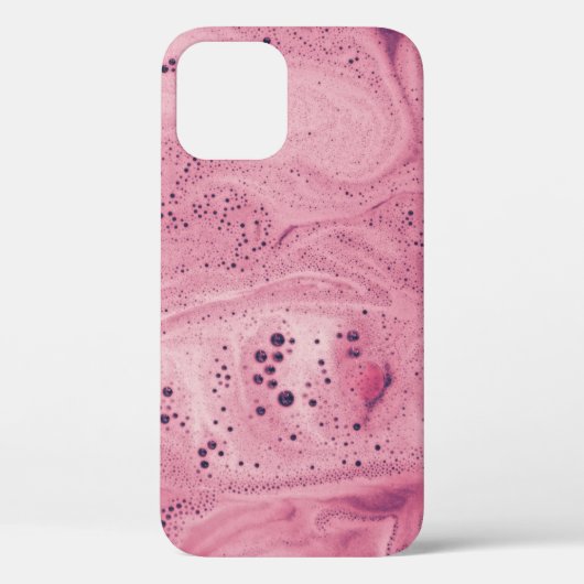 Roze en zwarte florale textiel Case-Mate iPhone case (Achterkant)