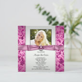 Roze en zwarte foto Afstuderen Kaart (Staand voorkant)